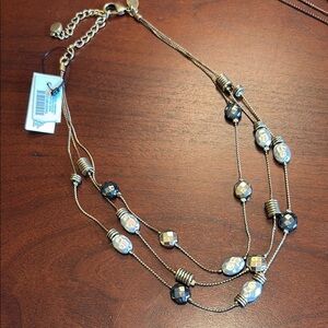 Elegant Gold Stacked Beaded Necklace